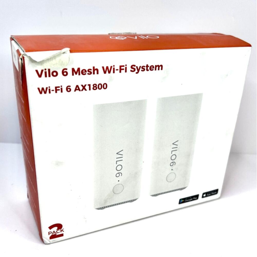 Vilo 6 (2-Pack) Mesh Wi-Fi System Wi-Fi 6 AX1800 Coverage Up to 4,000 Sq Ft